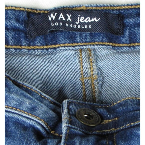 Denim Jean Distressed Blue Short Mini Skirt - Picture 3 of 4